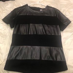 Black Faux Leather Top